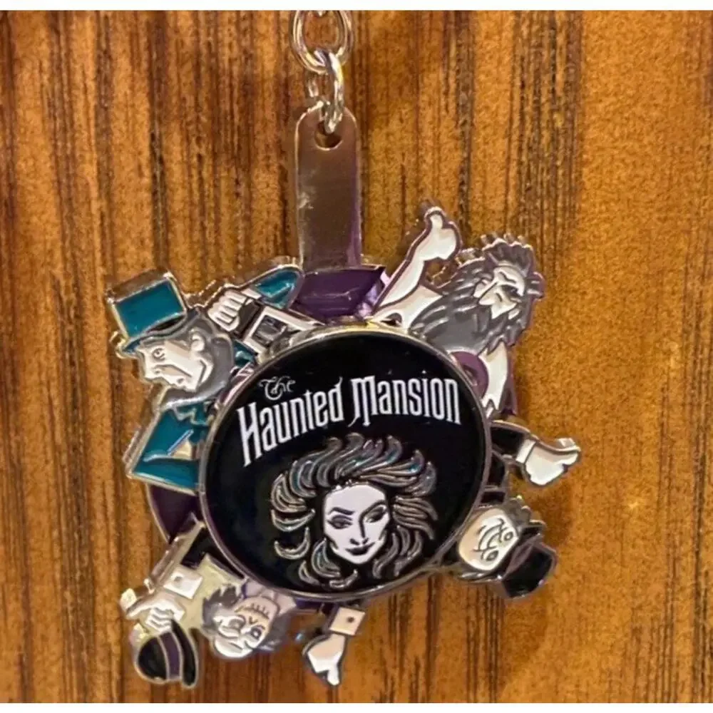 Disney Parks Haunted Mansion Leota & Characters Spinner Keychain Bag Charm